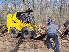 В рабочем посёлке Новые Бурасы проведён субботник на территории местного кладбища