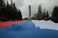 Более тысячи студентов провели патриотическую акцию ко Дню воссоединения Крыма и Севастополя с Россией